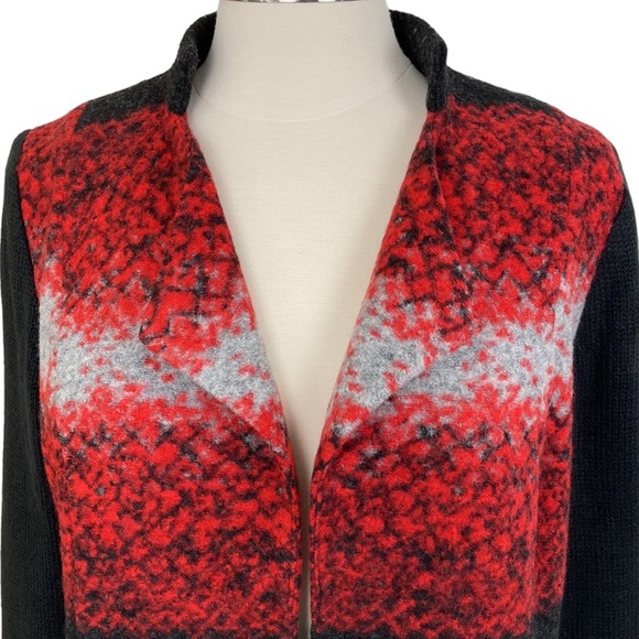 Wool Blend Open Front Long Cardigan Jacket - Picture 2 of 14